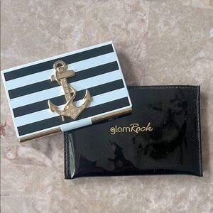 Glam Rock Striped Card Holder with Anchor NWOT